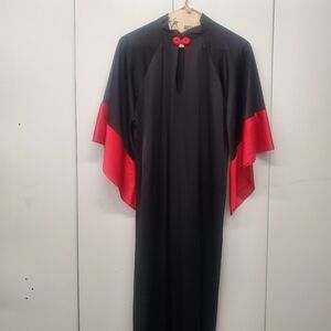 Vintage Y2K Black JERSEY Geisha Pin Up Girl Dress & Floral Wig Box